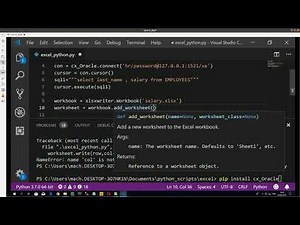 Excel and connecting to Oracle Database in python