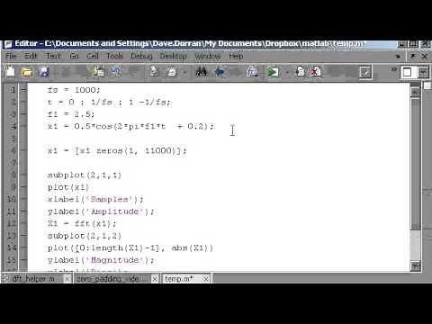 Using matlabs fft function 2 - zero padding and windowing