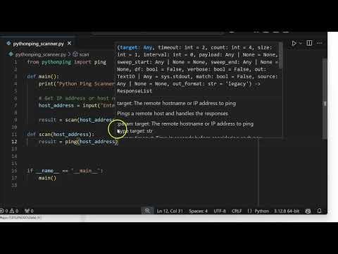 Part 1: PythonPing Network Scanner
