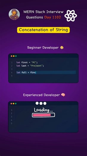 PC Prajapat ll Software Engineer on Instagram: "Concatenation of strings in JavaScript #JavaScriptTips"