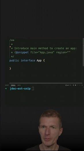 External Code Snippets with JavaDoc #java #shorts #coding #airhacks