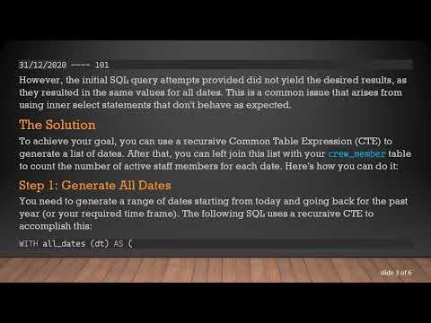 How to Count Staff Members in Oracle SQL Based on Different Dates