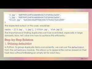 How to Loop Over a Dictionary to Identify Duplicate Files in Python