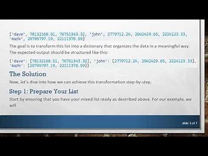 How to Convert a List into a Dictionary with Strings as Keys and Floats as Values in Python