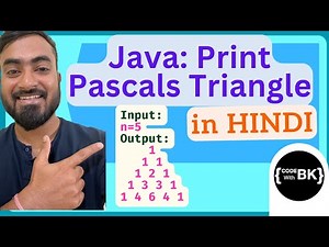 Java program to print first n rows of a Pascals Triangle | Java coding in Hindi