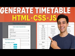 Create Automatic TimeTable Generator Using HTML, CSS & JavaScript |Demo