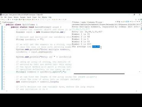 Java 82: Using the split method to get multiple user input separated by a comma