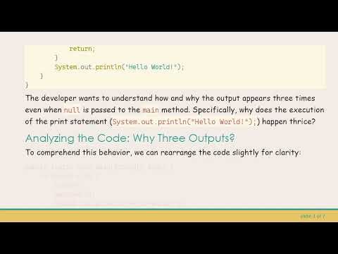 Understanding Why Calling the main Method with null Prints "Hello World!" Three Times in Java