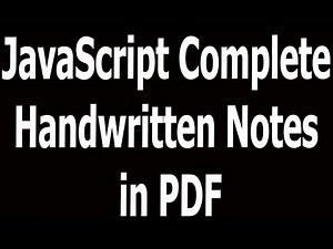 JavaScript Complete Handwritten Notes in PDF