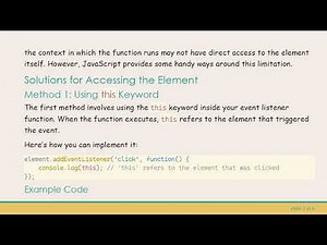 How to Access the Element in an Event Listener Function in JavaScript