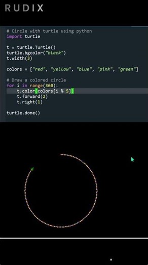 Circle Triangle Turtle Graphics using Python Turtle
