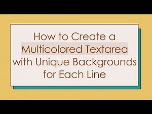 How to Create a Multicolored Textarea with Unique Backgrounds for Each Line
