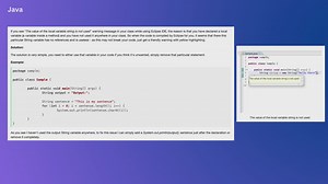 Java The value of the local variable string is not used