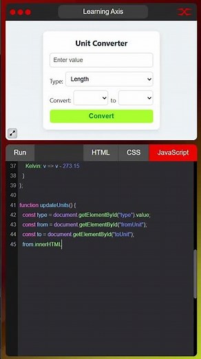 Unit Converter | HTML CSS JavaScript