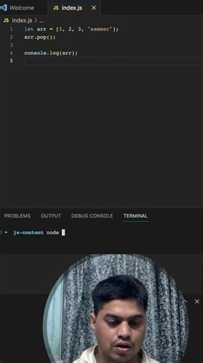 Array.pop #coding #javascript #shorts #sortsvideo #shortsfeed #reels