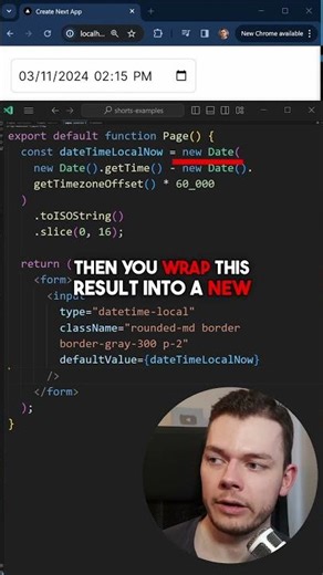 How To Create A Date-Time Input (Datetime-Local) #reactjs #reactdevelopment #webdev #webdevelopment