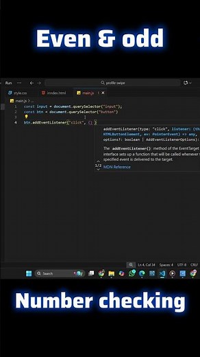 Even & Odd number checking project | JS project