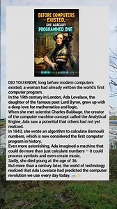 “Before Computers Existed, She Already Programmed One”