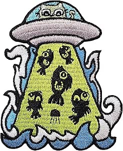 Kolorspun UFO Alien Cat Patch - Hook and Loop Tactical Morale Patch