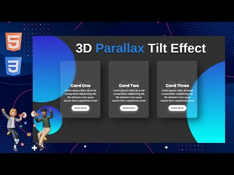 Javascript Parallax Tilt Effect using Vanilla tilt.js | 3D Tilt Hover Effects 🚀