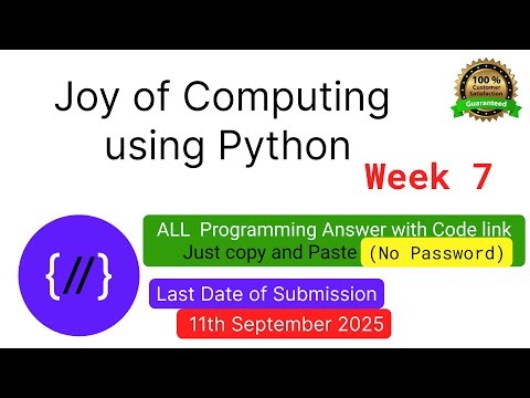 NPTEL The Joy of Computing using python week 7 all 3 programming assignment answer with link of code