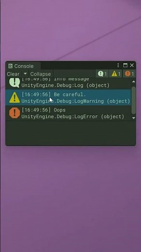 Log Errors and Warnings to the Unity Game Engine Console