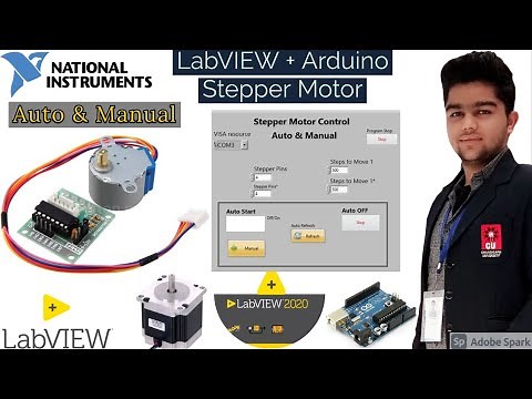 LabVIEW | Stepper Motor Control using Arduino | Auto & Manual | Arduino + LabVIEW Projects Series