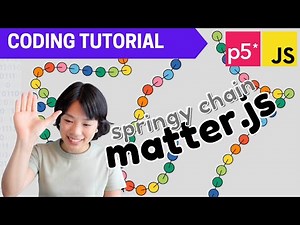 p5.js Coding Tutorial | Springy Chain with matter.js 🔗