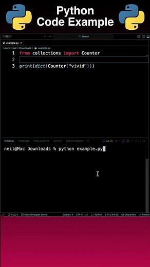 Python Example: A Simple Character Counter Using Collections #shorts