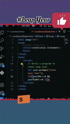 Leap Year in JS📚 #frontendcourse #coding #webdevelopmet #javascript