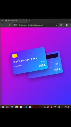 3D Credit Card UI Design with HTML & CSS | Glassmorphism Animation Effect ‪@CodeWithHarry‬ #coding