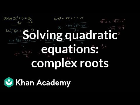 Example: Complex roots for a quadratic | Algebra II | Khan Academy