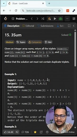 3Sum in JavaScript - Leetcode - Two Pointers & Sorting #coding #javascript