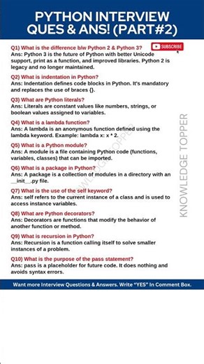 Python Interview Questions and Answers - Part 2