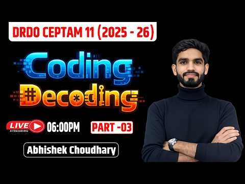 Score 40/40 in Reasoning! 🏆 Day 33 : Coding Decoding | Abhishek Choudhary #drdoceptam11 #rrbje2026