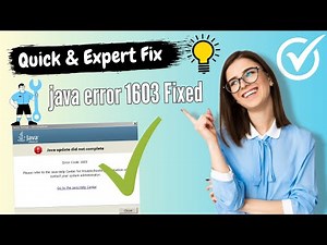 Java Error Code 1603 Fix ( 2026 ) | How to Fix Java Install Did Not Complete Error Code 1603