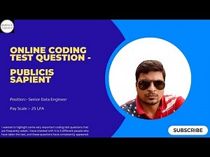 Publicis sapient Coding Test Question and Answer #python #sql #azure