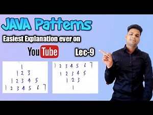 Number pattern programs in java | Advanced Number pyramid pattern programs in java