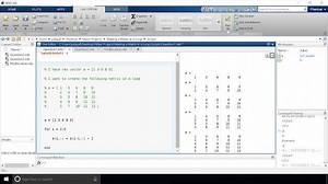 Making a matrix in a loop in MATLAB