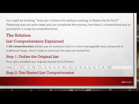 Efficiently Generate Nested Lists in Python Without Flattening