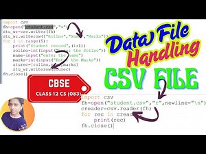 File Handling In Python | One Shot | Class 12 Computer Science | CSV File Python