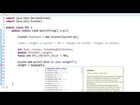 Java Programming Tutorial - 7 -Scanner Class - BMI Program