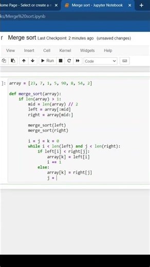 Merge Sort in Python! #shorts #python #programming #coding