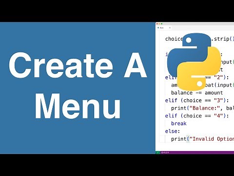 Create A Menu (Console/Terminal) | Python Example