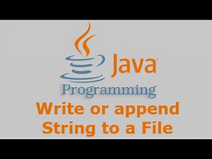 Java Tutorial - Write or append String to a File