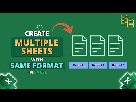 How to Create Multiple Sheets with Same Format in Excel
