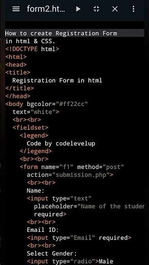 Coding Registration Forms in html Easy and Quick Tutorial #registrationform #coding #html