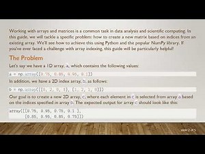 How to Create a New Matrix in Python Using Indices from an Array