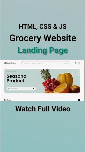 How to Create Grocery Website Using HTML & CSS | Fast Code