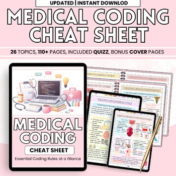 Medical Coding Cheat Sheet, Medical Coding Study Guide, Diagnosis & Procedure